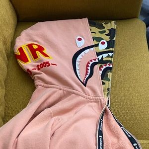 Bape | Shirts | Bape 2nd Shark Wide Full Zip Double Hoodie L Size | Poshmark